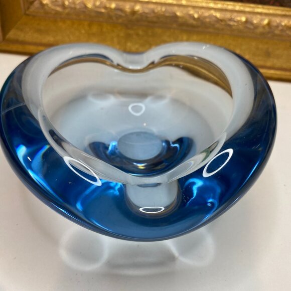 Vintage Holmegaard Per Lutken Light Blue Art Glass Dish Ashtray Signed & Number - Picture 2 of 15
